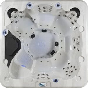 Essential-Hot-Tubs-Select-Series-100-Jet-7-Person-2023-Non-Lounger-with-Adjustable-Massage-Features-240V-Grey-Sterling-Silver-0-0