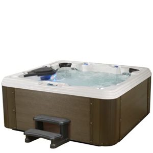 Essential-Hot-Tubs-Select-Series-100-Jet-7-Person-2023-Non-Lounger-with-Adjustable-Massage-Features-240V-Grey-Sterling-Silver-0