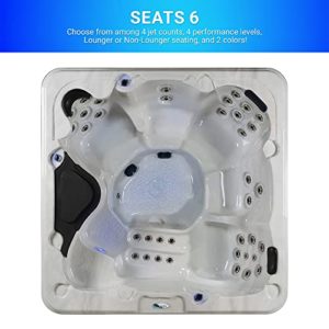 Essential-Hot-Tubs-Select-Series-40-Jet-6-Person-2023-Lounger-with-Adjustable-Massage-Features-240V-Redwood-Sterling-Silver-0-0
