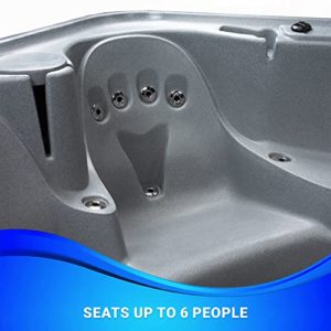 Essential-Hot-Tubs-Waterfront-EX-35-Jet-6-Person-Lounger-Spa-with-Massage-Features-240V-Gray-GraniteCharcoal-Gray-0-2