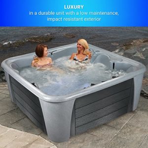 Essential-Hot-Tubs-Waterfront-EX-35-Jet-6-Person-Lounger-Spa-with-Massage-Features-240V-Gray-GraniteCharcoal-Gray-0-5
