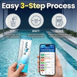 10-in-1 Pool & Spa Water Test Kit with App, Hot Tub, Saltwater, Chlorine, Alkalinity, Hardness, pH, Nitrate, Sulfate, Digital Water Quality Testing Strips