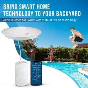 WaterGuru Sense S2 Smart Pool Monitor – Digital Pool & Spa Water Tester for Chlorine, pH, CYA & Alkalinity – Wi-Fi Enabled – Includes C5 Cassette, Float Ring & Batteries