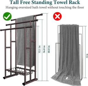Kayfia 3 Tier Free Standing Towel Rack (Bronze)