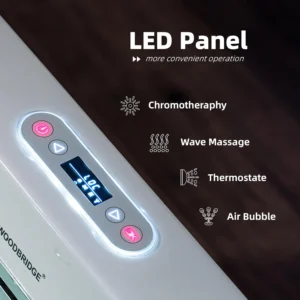 WOODBRIDGE 59" x 31-1/2" Whirlpool Water Jetted and Air Bubble Freestanding Heated Soaking Combination Bathtub with LED control panel,BJ-100