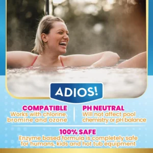 Adios! 3-in-1 Hot Tub Cleaner Clarifies Water, Prevents Scum, Removes Foam and Stops Odors - 32oz (Quart)