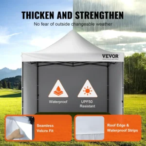VEVOR 10x10 FT Pop up Canopy with Removable Sidewalls, Instant Canopies Portable Gazebo & Wheeled Bag, UV Resistant Waterproof, Enclosed Canopy Tent for Outdoor Events, Patio, Backyard, Party, Camping