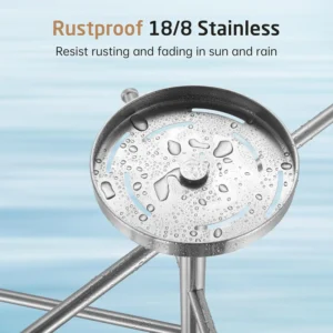 KES 59" H Natural Marble Pool Towel Rack with Weighted Base, 18/8 Stainless Steel Beach Towel Holder, 3 Adjustable Bars Free Standing Towel Rack for Hot Tub Accessories, Brushed Finish, OTR200-2