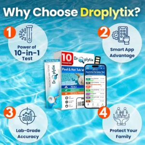 10-in-1 Pool & Spa Water Test Kit with App, Hot Tub, Saltwater, Chlorine, Alkalinity, Hardness, pH, Nitrate, Sulfate, Digital Water Quality Testing Strips