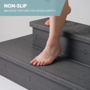 Heavy Duty Hot Tub Steps with Storage - Waterproof, Non-Slip & No Maintenance - Large 700LBS Load Capacity - Multi Angle Access - Ideal for Spa Steps, Hot Tub Stairs - Gray Spa Step for Outdoor