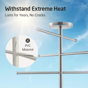 KES 59" H Natural Marble Pool Towel Rack with Weighted Base, 18/8 Stainless Steel Beach Towel Holder, 3 Adjustable Bars Free Standing Towel Rack for Hot Tub Accessories, Brushed Finish, OTR200-2