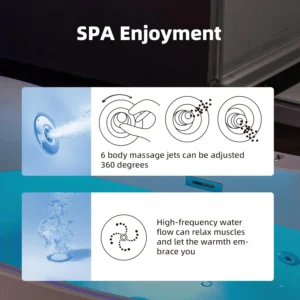 WOODBRIDGE 59" x 31-1/2" Whirlpool Water Jetted and Air Bubble Freestanding Heated Soaking Combination Bathtub with LED control panel,BJ-100