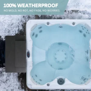 Heavy Duty Hot Tub Steps with Storage - Waterproof, Non-Slip & No Maintenance - Large 700LBS Load Capacity - Multi Angle Access - Ideal for Spa Steps, Hot Tub Stairs - Gray Spa Step for Outdoor