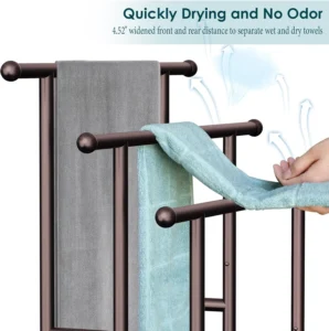 Kayfia 3 Tier Free Standing Towel Rack (Bronze)