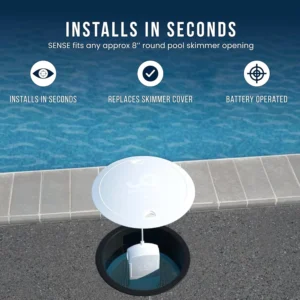 WaterGuru Sense S2 Smart Pool Monitor – Digital Pool & Spa Water Tester for Chlorine, pH, CYA & Alkalinity – Wi-Fi Enabled – Includes C5 Cassette, Float Ring & Batteries