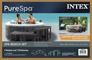 Intex 2 Medium PureSpa Benches, Compatible with Above Ground 4 Person Spas (Accessory Only)