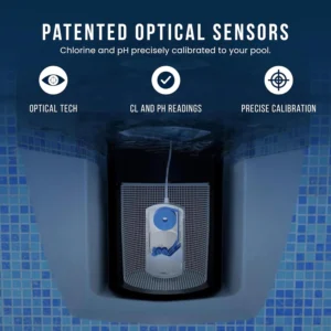 WaterGuru Sense S2 Smart Pool Monitor – Digital Pool & Spa Water Tester for Chlorine, pH, CYA & Alkalinity – Wi-Fi Enabled – Includes C5 Cassette, Float Ring & Batteries