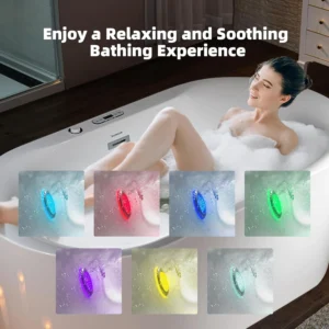 WOODBRIDGE 59" x 31-1/2" Whirlpool Water Jetted and Air Bubble Freestanding Heated Soaking Combination Bathtub with LED control panel,BJ-100