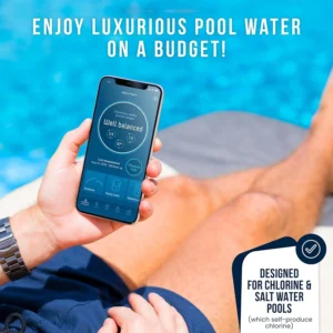 WaterGuru Sense S2 Smart Pool Monitor – Digital Pool & Spa Water Tester for Chlorine, pH, CYA & Alkalinity – Wi-Fi Enabled – Includes C5 Cassette, Float Ring & Batteries