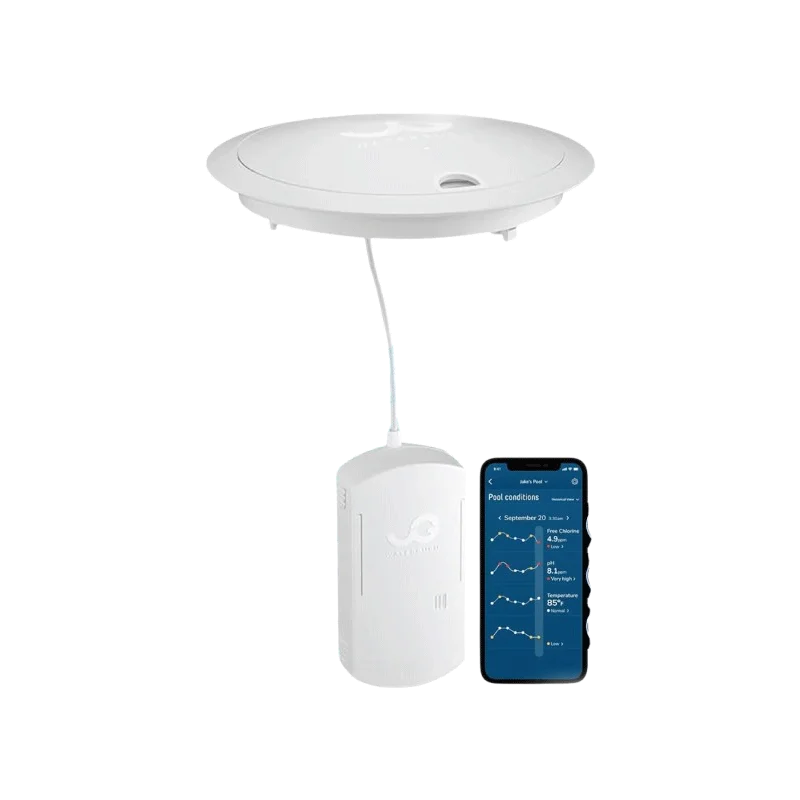 WaterGuru Sense S2 Smart Pool Monitor – Digital Pool & Spa Water Tester for Chlorine, pH, CYA & Alkalinity – Wi-Fi Enabled – Includes C5 Cassette, Float Ring & Batteries