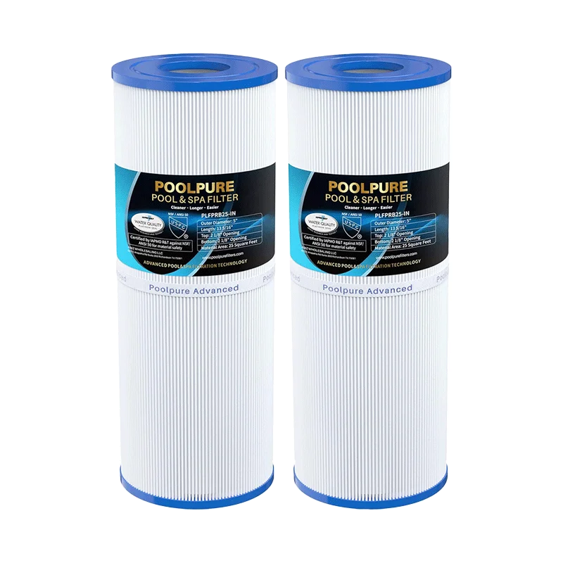 POOLPURE PLFPRB25-IN Hot Tub Filter Replace Unicel C-4326, Guardian 413-106, Filbur FC-2375, FC-2370, 3005845, 17-2327, 100586, 33521, 25392, 817-2500, 5X13 Drop in Spa Filter 2 Pack